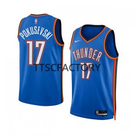 Herren NBA Oklahoma City Thunder Trikot Aleksej Pokusevski 17 Nike 2022-23 Icon Edition Blau Swingman